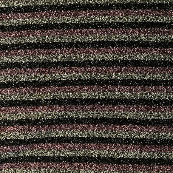 Sezane Shimmer Striped Long Sleeve Bodysuit Scoop Neck and Back - Picture 6 of 11